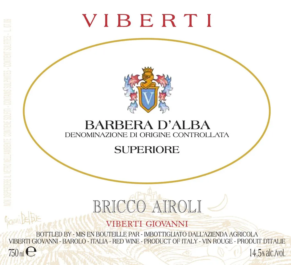 Bricco Airoli Barbera d'Alba Superiore Bottle