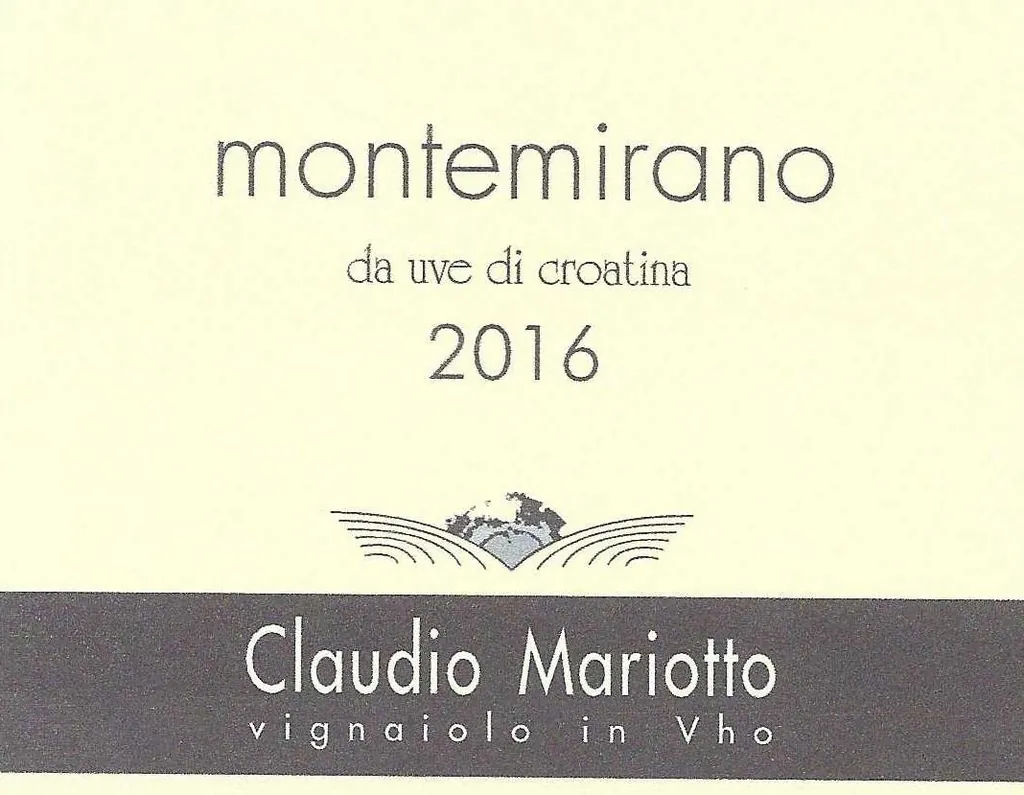Montemirano Croatina Bottle