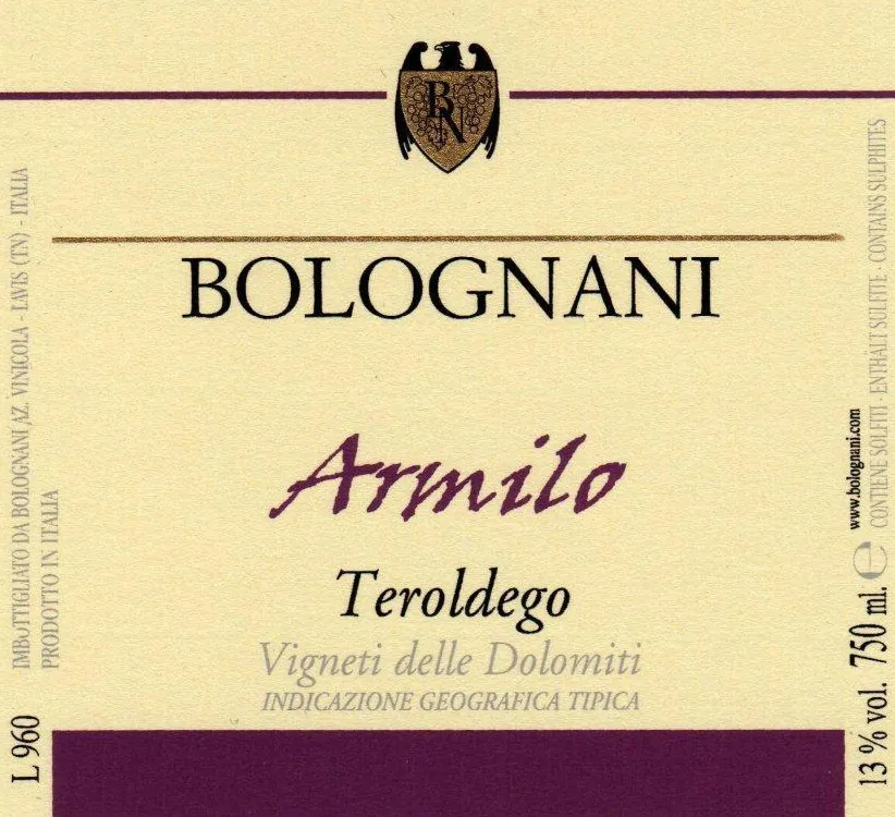 Vigneti delle Dolomiti Armilo Teroldego Bottle