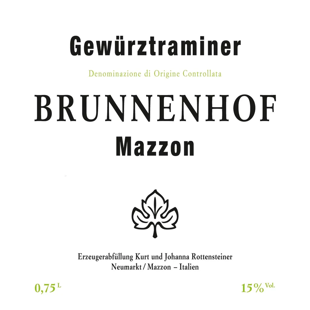 Alto Adige- Gewurztraminer Bottle