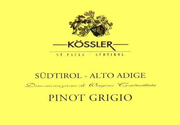 Alto Adige Pinot Grigio Bottle
