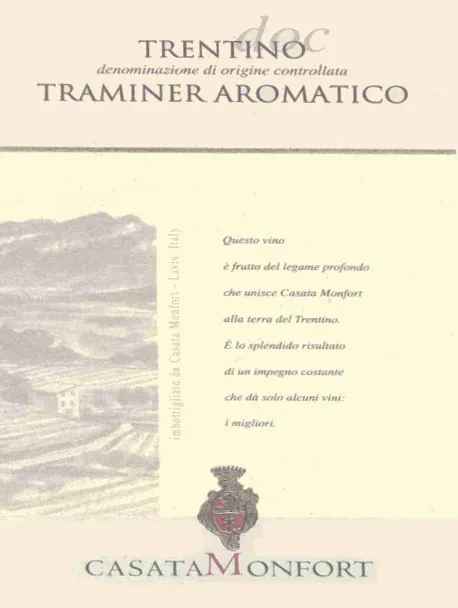 Trentino Traminer Aromatico Bottle