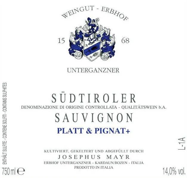 Platt & Pignat Sauvignon Bottle