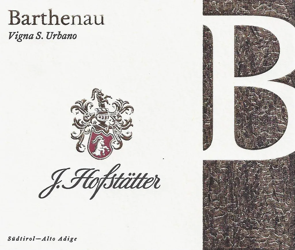 Trentino-Alto Adige Barthenau Vigna S. Urbano Bottle