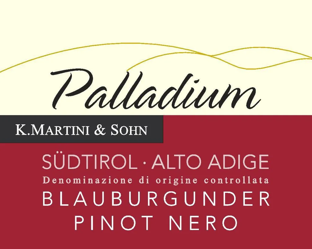 Alto Adige Palladium Blauburgunder Pinot Nero Bottle