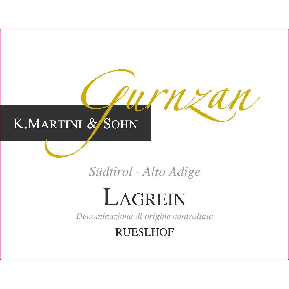 Gurnzan Rueslhof Lagrein Bottle