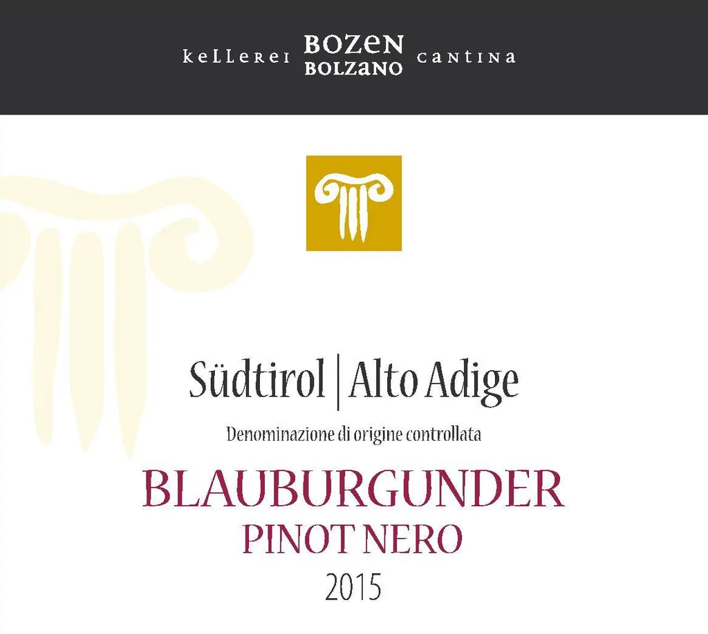 Alto Adige Blauburgunder Pinot Nero Bottle