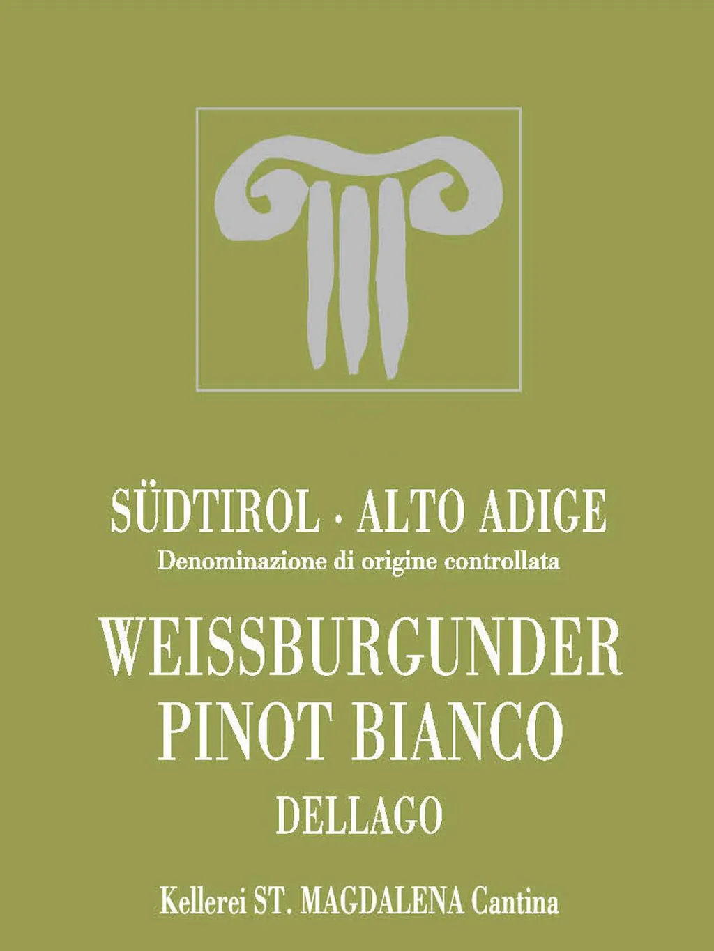 Alto Adige Dellago Weissburgunder Pinot Bianco Bottle