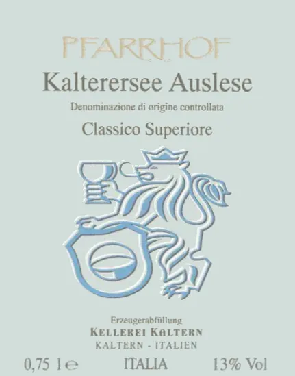 Kalterersee Auslese Classico Superiore Pfarrhof Bottle