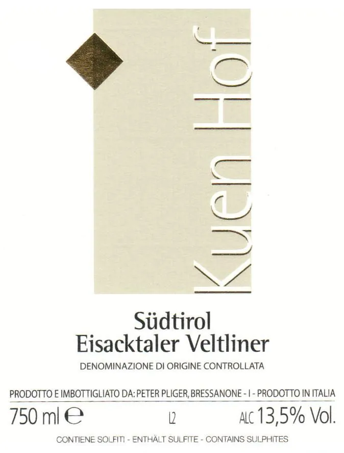 Eisacktaler Veltliner Bottle