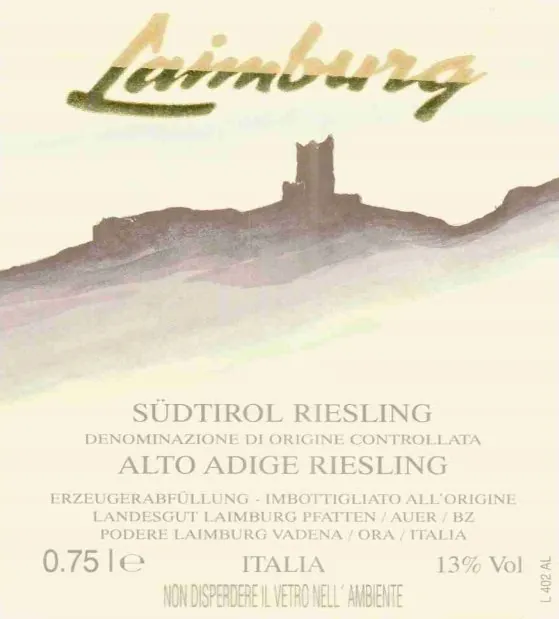 Alto Adige Riesling Bottle