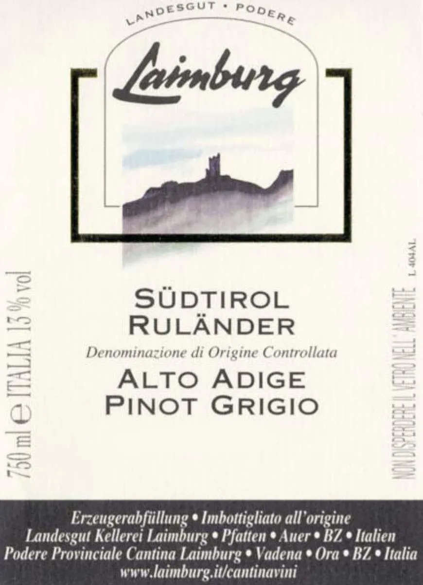 Sudtioroler Rulander Pinot Grigio Bottle