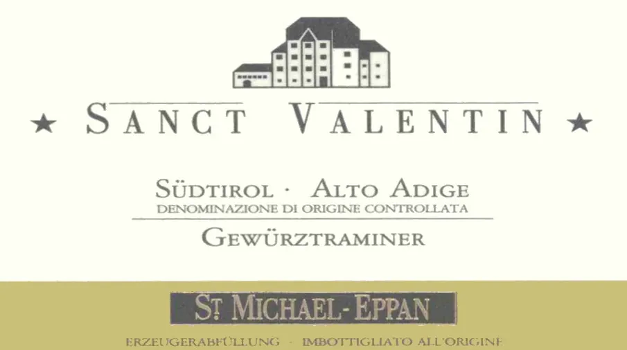 Alto Adige Sanct Valentin Gewurztraminer Bottle