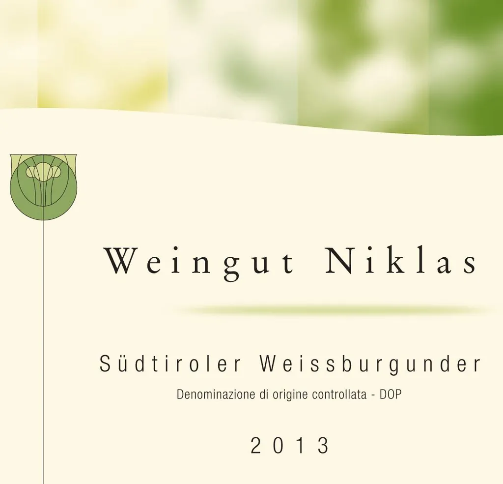 Niklas Alto Adige  er Weissburgunder Pinot Bianco Bottle