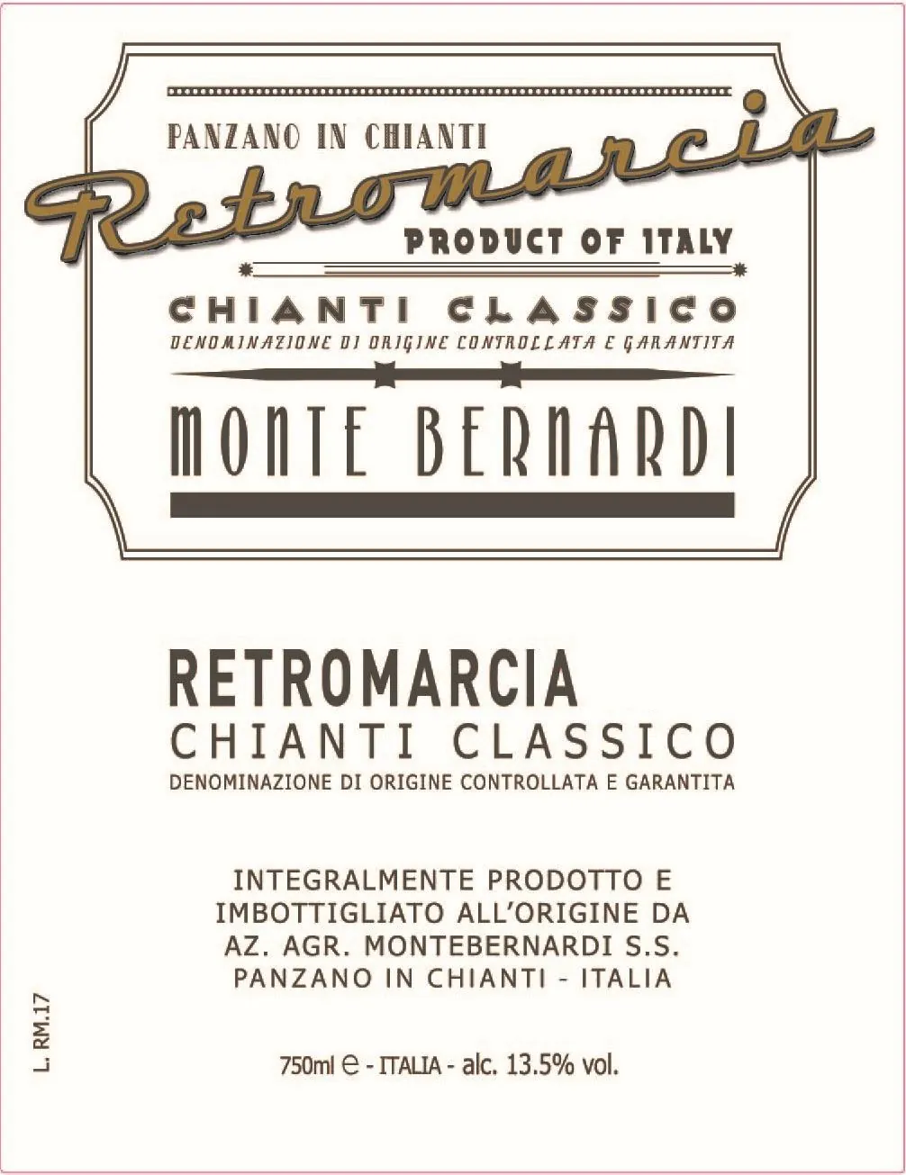 Retromarcia Chianti Classico Bottle