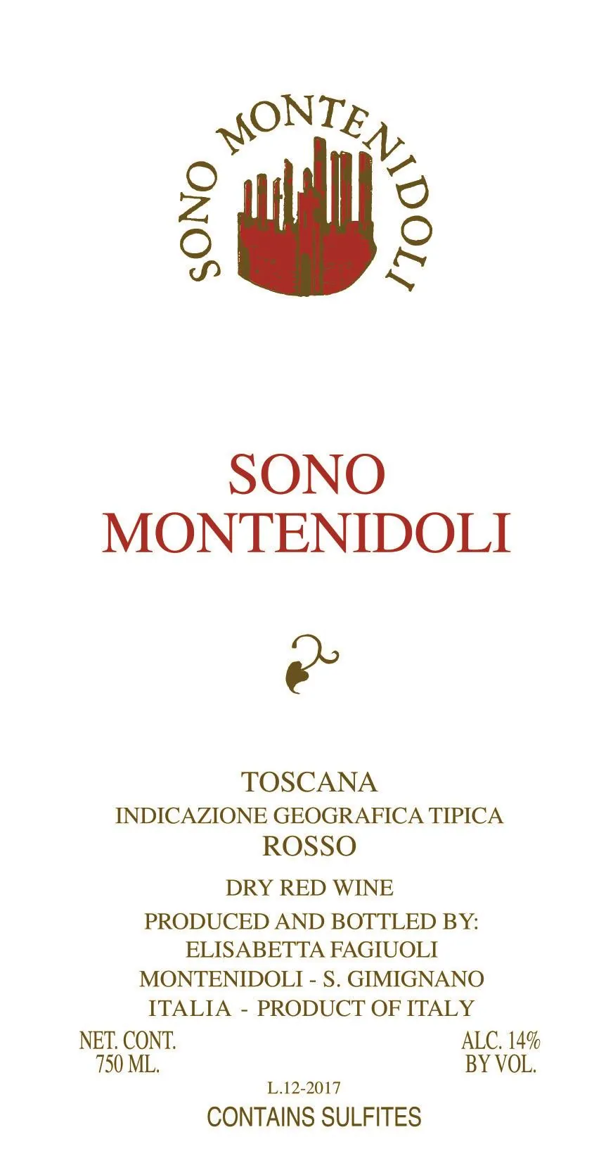 Sono  Toscana Rosso Bottle