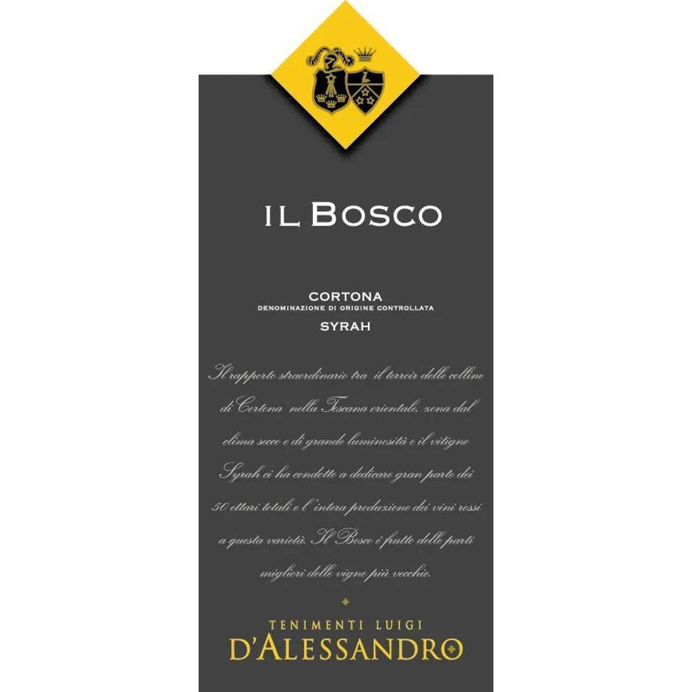 Syrah Cortona Il Bosco Bottle