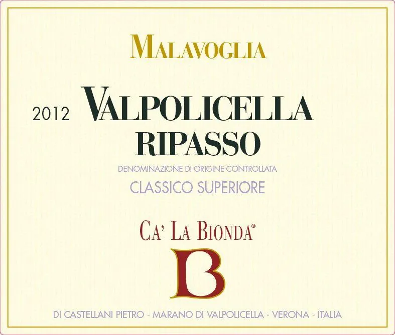 Valpolicella Classico Superiore Ripasso Malavoglia Bottle