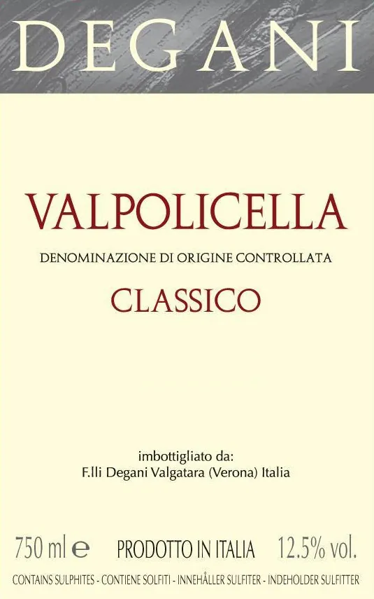 Degani Valpolicella Classico Bottle