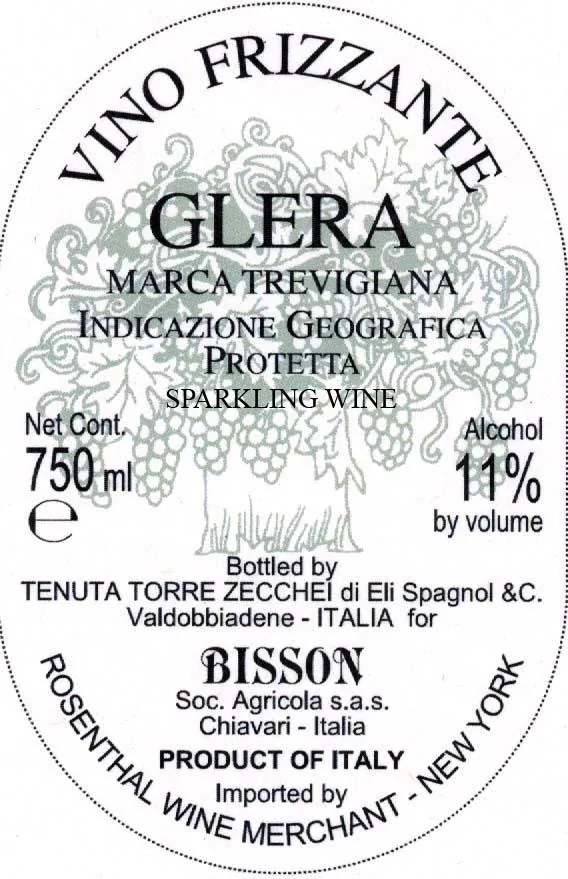 Glera Vino Frizzante Trevigiani Bottle