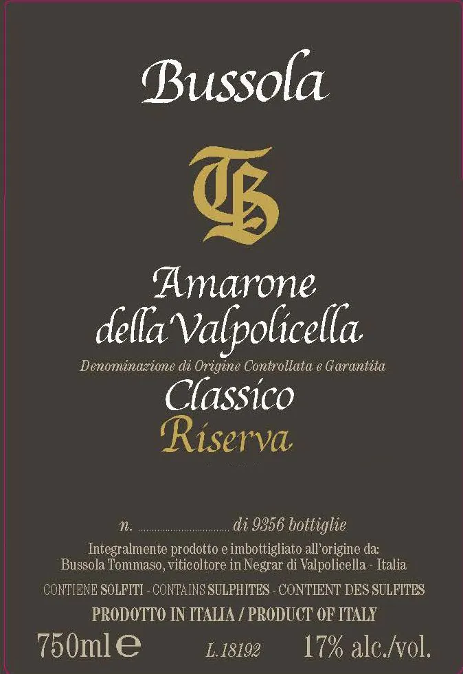 TB Amarone della Valpolicella Classico Riserva Bottle