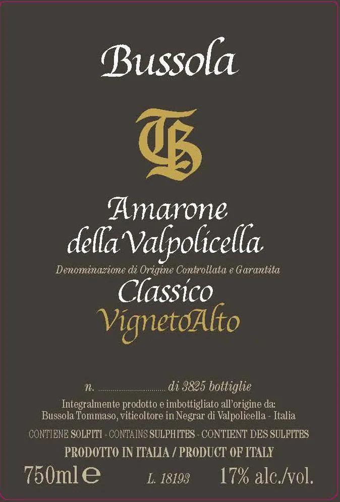 TB Vigneto Alto Amarone della Valpolicella Classico Bottle