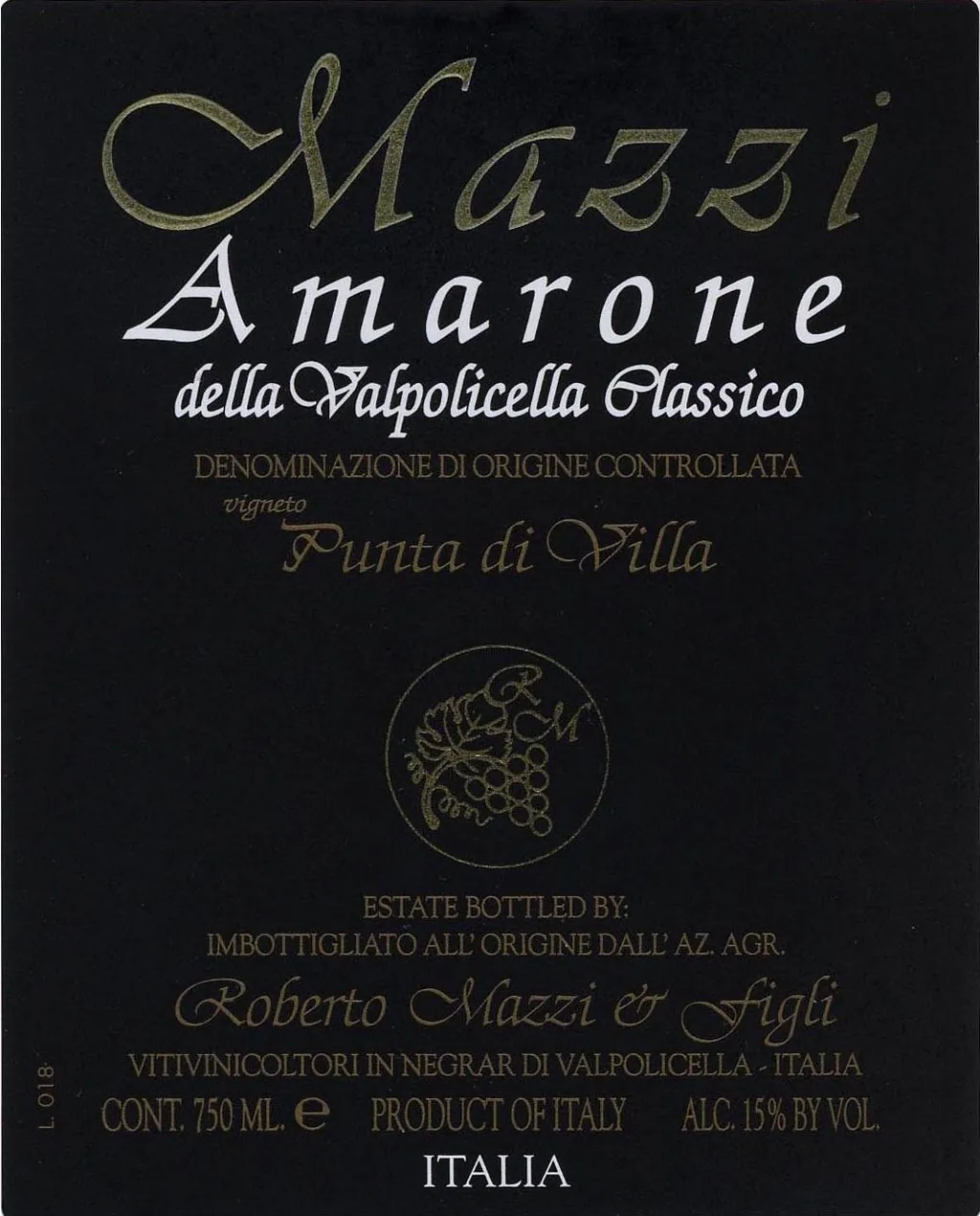 Amarone Della Valpolicella Classico Punta Di Villa Bottle