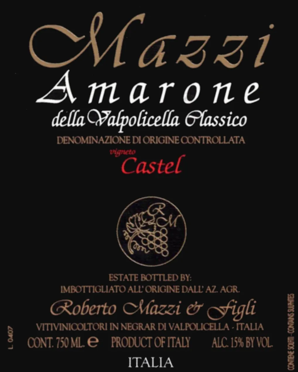 Castel Amarone della Valpolicella Classico Bottle