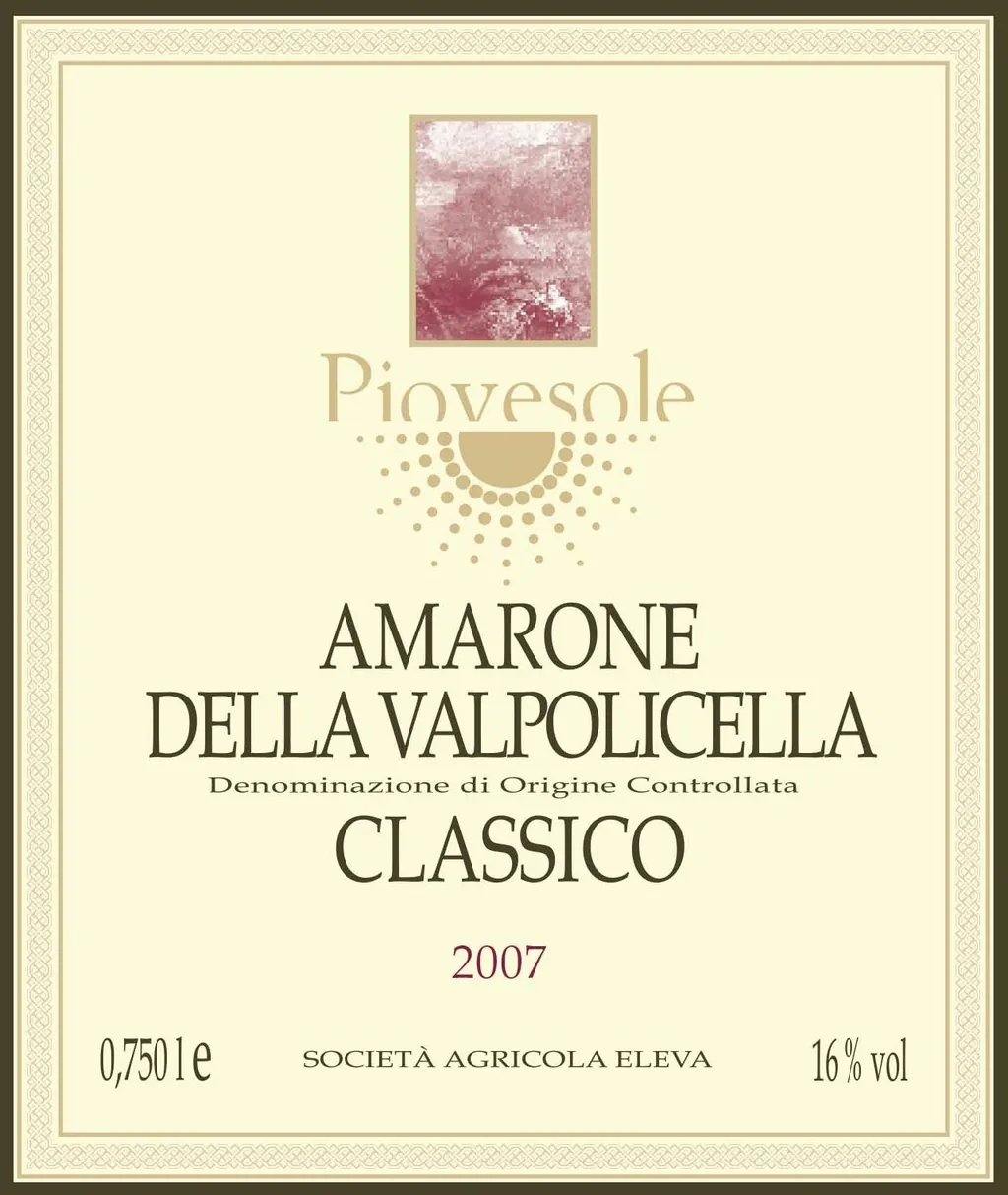 Piovesole Amarone della Valpolicella Classico Bottle