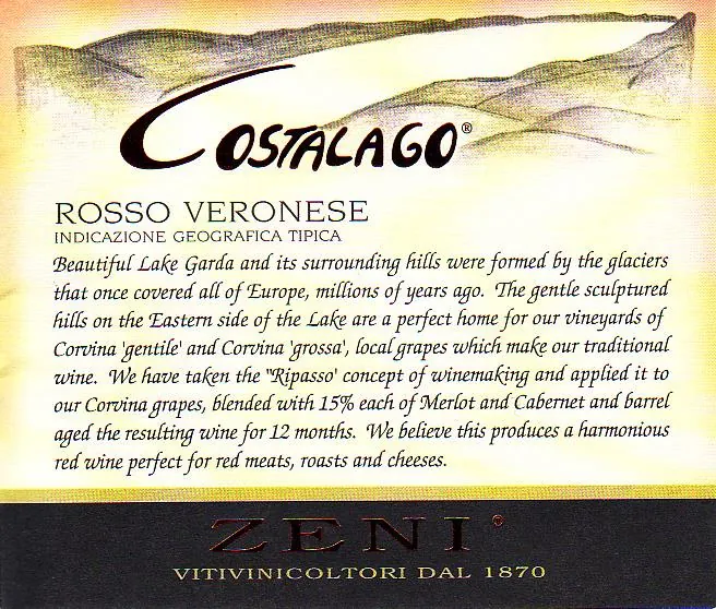 Costalago Rosso Veronese Bottle