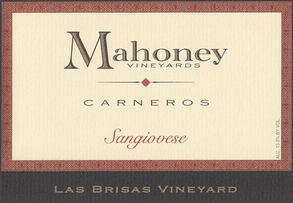 Mahoney Vineyards Las Brisas Vineyard Sangiovese Bottle