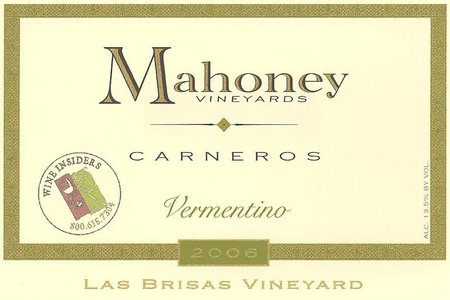 Mahoney Vineyards Las Brisas Vineyard Vermentino Bottle