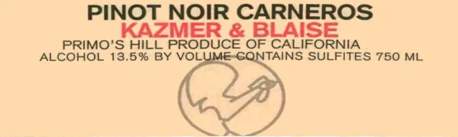 Primo's Hill Pinot Noir Bottle