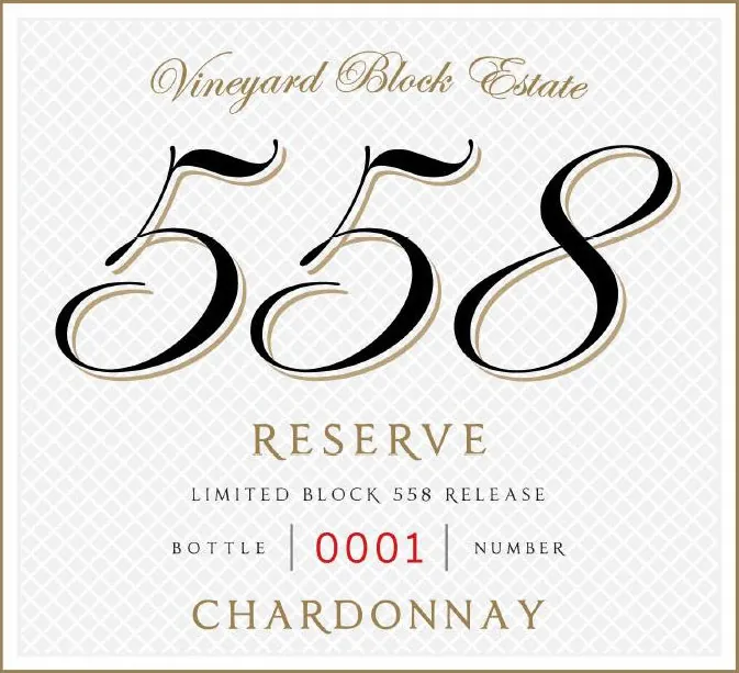 Block 558 Reserve Chardonnay Bottle