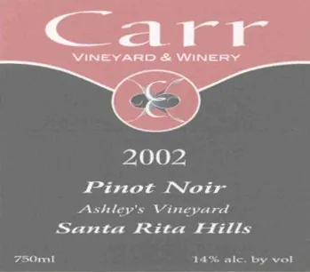 Ashley's Vineyard Pinot Noir Bottle