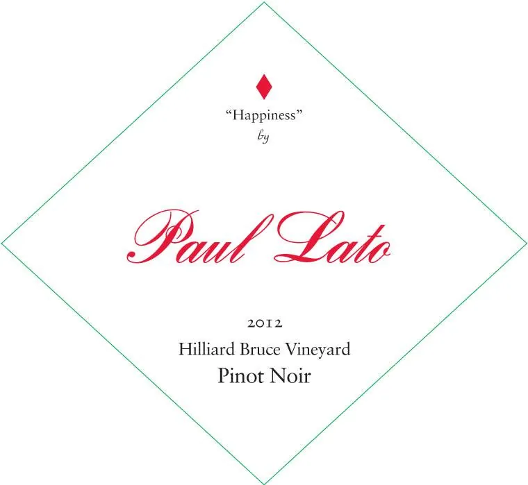 Happiness Alegria Hilliard Bruce Vineyard Pinot Noir Bottle