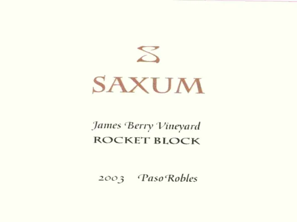 James Berry Vineyard Rocket Block Bottle