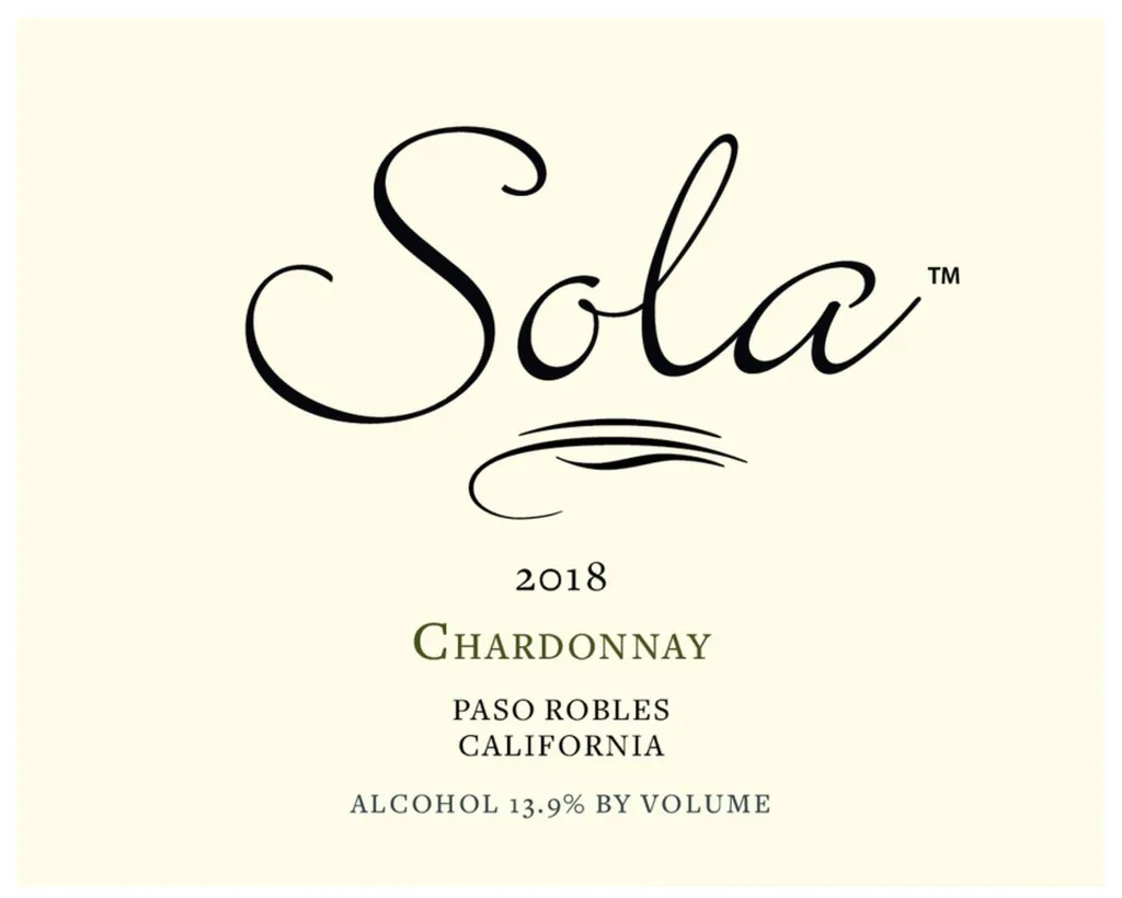 Sola Paso Robles Chardonnay Bottle