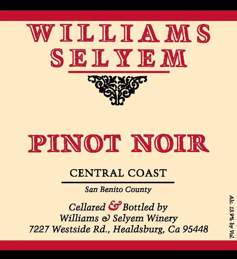 Central Coast Pinot Noir Bottle