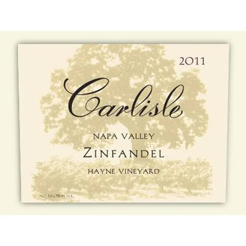 Napa Valley Hayne Vineyard Zinfandel Bottle
