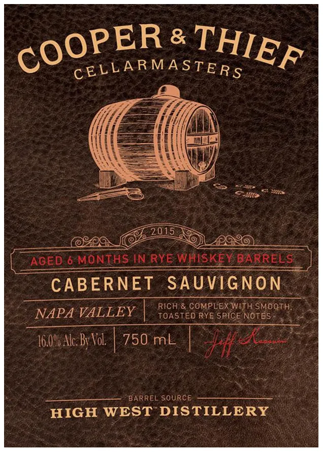 Rye Whiskey Barrel Aged Cabernet Sauvignon Bottle
