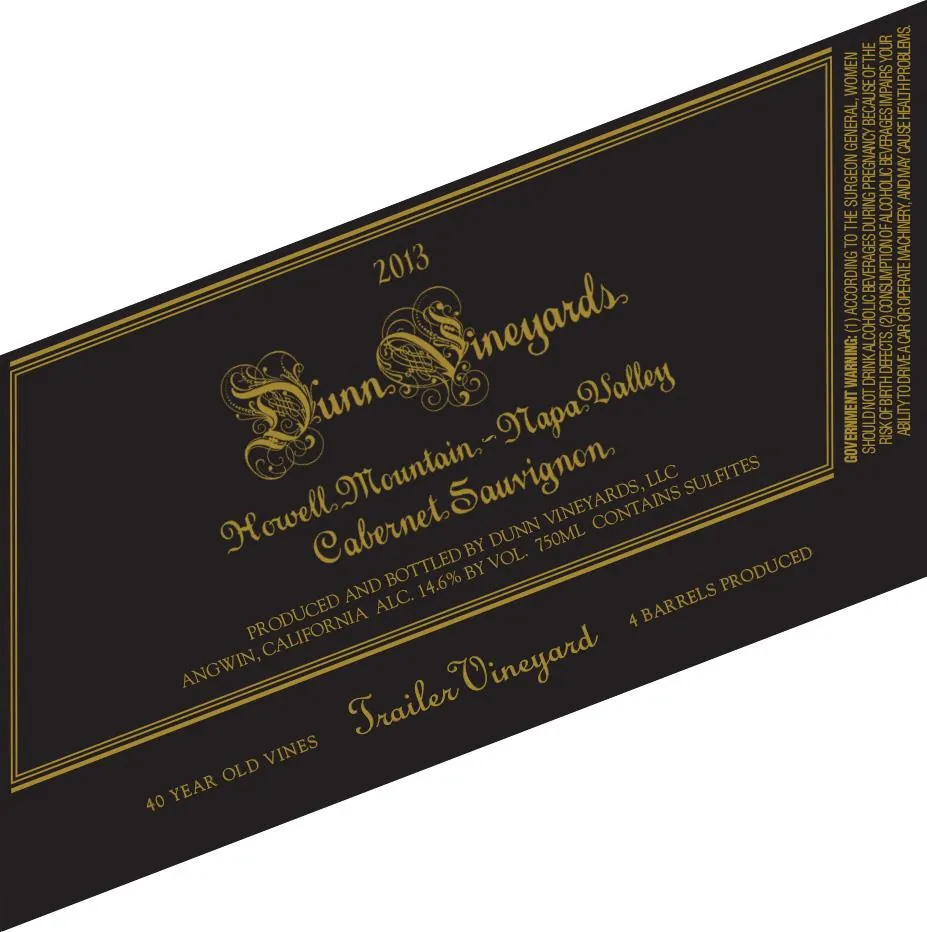 Trailer Vineyard Cabernet Sauvignon Bottle