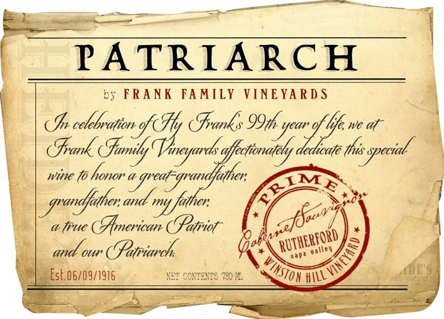 Patriarch Cabernet Sauvignon Bottle