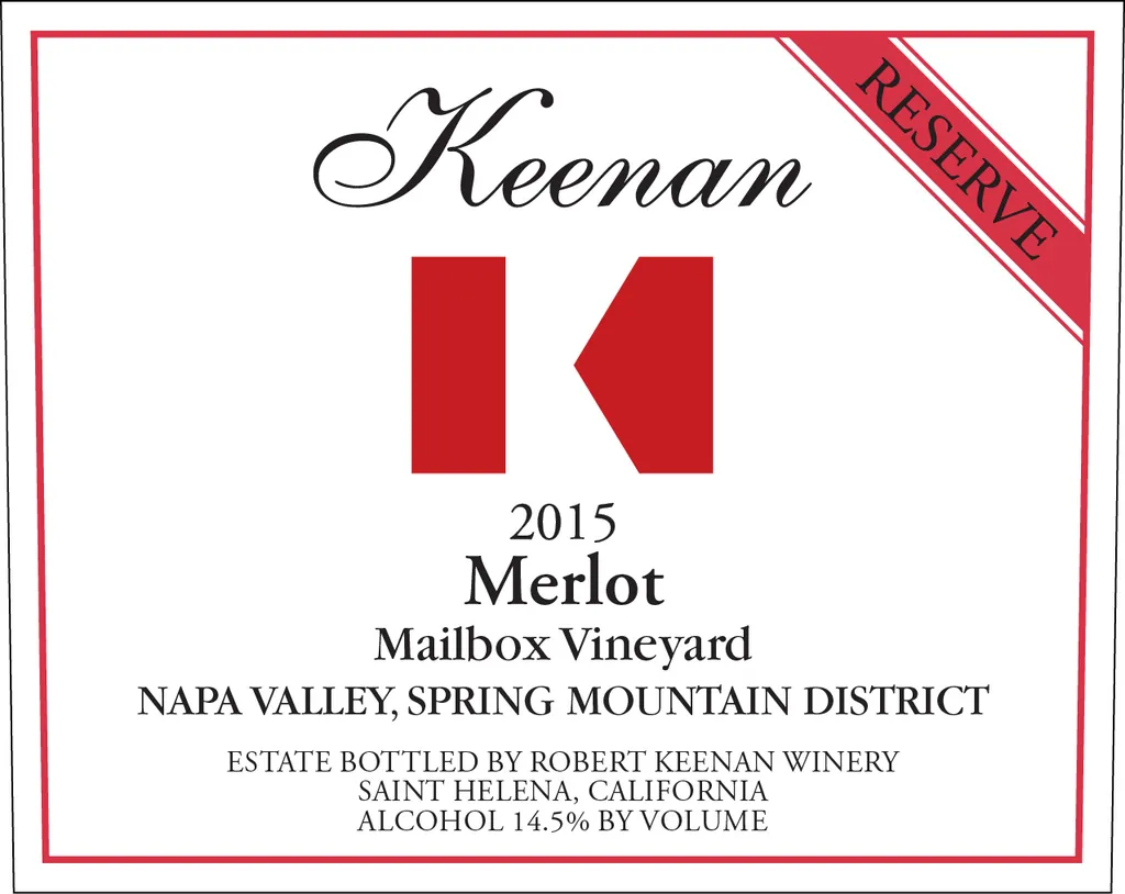 Mailbox Vineyard Spring Mountain Reserve Merlot Bottle
