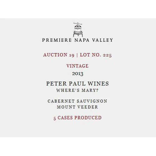 Where's Mary Cabernet Sauvignon Bottle