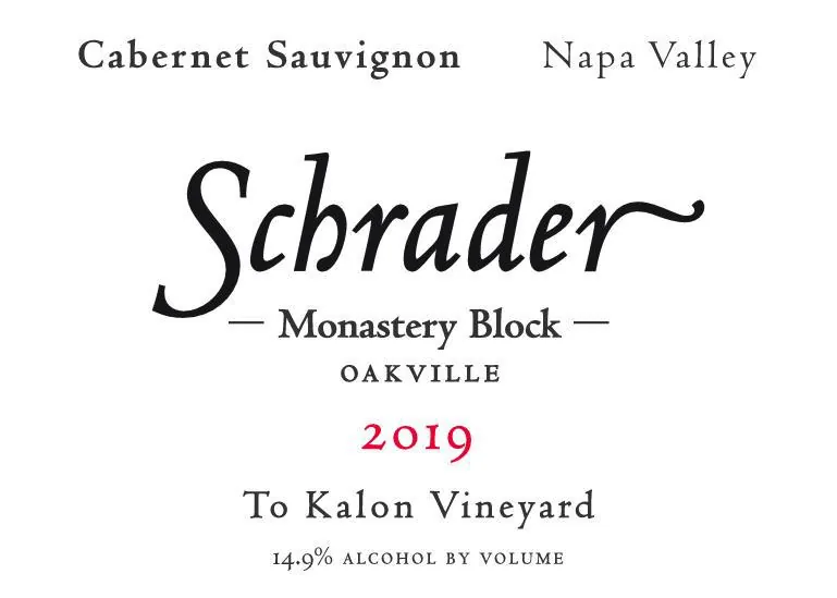 Monastery Block To Kalon Vineyard Cabernet Sauvignon Bottle