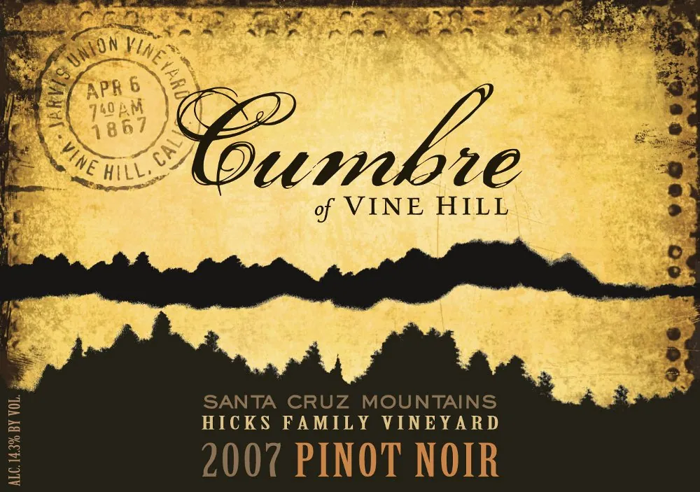 Hicks Family Vineyard Pinot Noir Bottle
