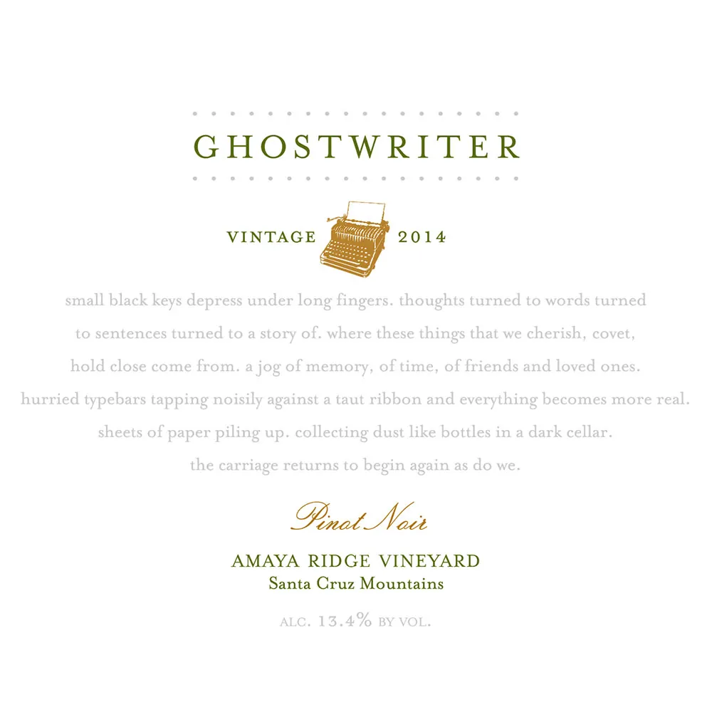 Amaya Ridge Vineyard Pinot Noir Bottle