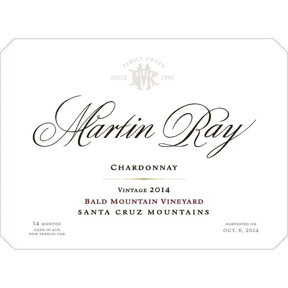 Bald Mountain Vineyard Chardonnay Bottle