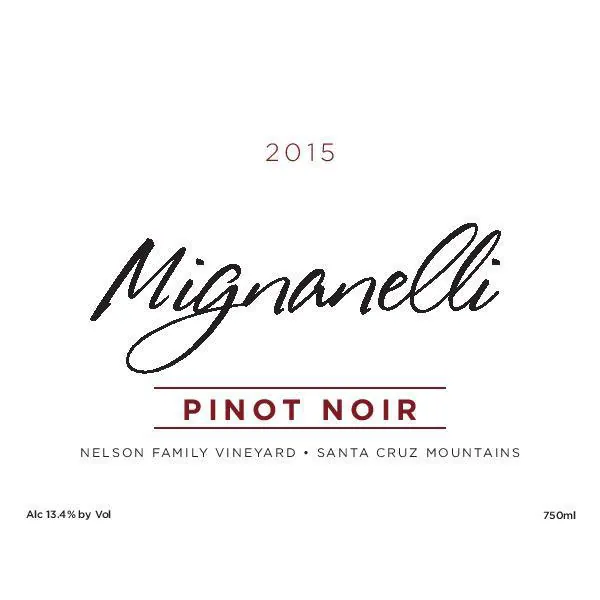 Mignanelli Nelson Vineyard Pinot Noir Bottle